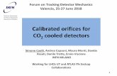 Calibrated orifices for CO2 cooled detectors - indico.cern.ch · d,orifice diameter 305 micron 0,305 mm 0,000305 m D diameter of the channel section before the narrow section of the