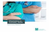 Physicians in Canada, 2016 - CIHI · population increased in Canada. • In 2016, there were 84,063 physicians in Canada, representing a 2.3% increase over 2015. This was the lowest