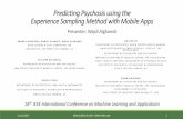 Predicting Psychosis using the Experience Sampling Method ...mas01ds/dssc/DSSC_ESM_slides_ICMLA17.pdf · Predicting Psychosis using the Experience Sampling Method with Mobile Apps