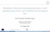 Desirability of restricted randomization procedures in ... fileDesirability of restricted randomization procedures in small population group trials in case of selection and chronological