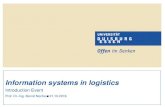 Information systems in logistics - uni-due.de · Information systems in logistics Introduction Event Prof. Dr.-Ing. Bernd Noche 21.10.2016. Agenda Organizational Introduction to the