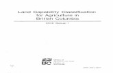 Land Capability Classification for Agriculture in British ... · Land Capability Classification for Agriculture in British Columbia: MOE Manual 1 Keywords ministry environment agriculture