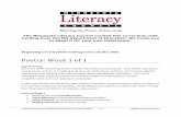 Poetry: Week 1 of 1 - Minnesota Literacy Council · Poetry: Week 1 of 1 Unit Overview This is a 1 week unit during which students will read and write poetry. They will be exposed