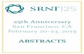 25th Anniversary San Francisco, CA February 20-23, 2019 · 25th Anniversary San Francisco, CA February 20-23, 2019 ABSTRACTS |25. The peer-review process for SRNT’s annual meeting