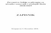 ZAPISNIK - swim-on.rs · Splash Meet Manager, 11.56278 Registered to Plivacki Savez Srbije 05.12.2018 20:08 - Strana 1 Prvenstvo Srbije u plivanju za učenike osnovnih i srednjih