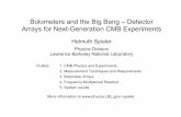 Spieler Bolometers and the Big Bang -  · Bolometers and the Big Bang – Detector Arrays for Next-Generation CMB Experiments Helmuth Spieler SLAC Advanced Instrumentation Seminar,