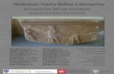 Hellenistic Poetry Before Callimachus - clioturbata.com£υνέδριο... · Hellenistic Poetry before Callimachus An international conference at the University of Liverpool 14-15