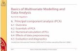 Basics of Multivariate Modelling and Data Analysis · KEH Basics of Multivariate Modelling and Data Analysis 4 6. Principal component analysis (PCA) 6.2 Essentials of PCA In PCA,