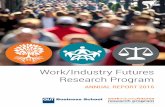 Work/Industry Futures Research Program€¦ · WORK/INDUSTRY FUTURES RESEARCH PROGRAM ANNUAL REPORT 2016 | 5 Working with Australian and international partners in the public, private