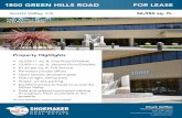 1800 GREEN HILLS ROAD FOR LEASE - images1.loopnet.com€¦ · Left on Green Hills Road Information presente in this proforma as provie y the Seller. Shoemaker Commercial makes no