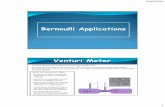 Bernoulli Applications - invoke 1) the Bernoulli theorem and 2) the continuity equation. The latter