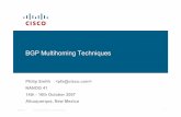 BGP Multihoming Techniques - archive.nanog.org · We will deploy BGP across the network before we try and multihome BGP will be used therefore an ASN is required If multihoming to