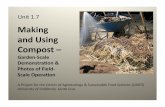 Making’ andUsing Compost’– · GardenScaleCompostProducon’ Successfulcomposngrequirescreangtheright environmentalcondionsfordecomposerstofuncon’ opmally.’Keycondionsinclude: