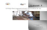 CVQ Occupational Standard in Carpentry - Weeblynewlogrenada.weebly.com/uploads/5/0/9/6/50967975/carpentry_level_1-cvq.pdf · ABOUT THIS STANDARD This is a Regional Occupational Standard