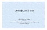 Drying Operations - Rajshahi University Web Pagedept.ru.ac.bd/achem/images/Khairul-all-docs/3rd_year/Drying.pdf · ii. Vacuum tray b) Continuous dryers i. Tunnel dryer 2. Granular