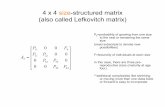 4 x 4 size-structured matrix (also called Lefkovitch matrix) 8 3 8 /Population_Ecology... · 4 x 4 size-structured matrix (also called Lefkovitch matrix) P ij=probability of growing