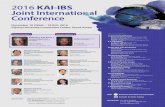 2016 KAI-IBS Joint International Conference · Eun-Young Choi (Seoul National University, Korea) Yeonseok Chung (Seoul National University, Korea) III. KAI-AKIA Joint Symposium Joonsoo
