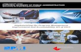 Implementing the Program Management Accountability Act · NATIONAL ACADEMY OF PUBLIC ADMINISTRATION Sponsored by the Project Management Institute Implementing the Program Management