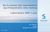De la chimie des monomères aux Polyamides chez Solvay ... · De la chimie des monomères aux Polyamides chez Solvay Laboratoire SPP, Lyon M-L Michon Solvay Research & Innovation