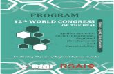 igsegp.amu.edu.pligsegp.amu.edu.pl/wp-content/uploads/2018/06/book_programrsai2018.pdfPROGRAM 1 12th World Congress ofthe RSAI Welcome to the 12th RSAI Congress, Goa, 29 May- 1 June