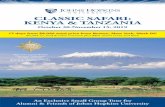 CLASSIC SAFARI: KENYA & TANZANIAfile.dev.jhu.edu/ALUM/Travel/JHU_Classic_Safari_2019.pdf · 17 days from $8,096 total price from Boston, New York, Wash DC ($7,295 air, land & safari