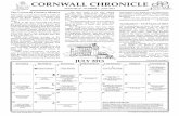 CORNWALL CHRONICLE fileVOLUME 23 : NUMBER 6 JULY 2013 CORNWALL CHRONICLE *Check with Zoning Ofﬁce—672-4957 For additions and updating, visit  JULY 2013