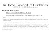 Brokerage Expenditure Guidelines · In Home Expenditure Guidelines Version 4 Effective 1/1/16 3 o PSW CIIS hourly services (attendant care and skills training). A PSW providing services