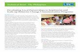 Developing Local Partnerships to Implement and ... - URC-CHS · Philippines, URC has engaged additional LRAs to carry out Using vehicles to announce FP health classes in rural areas