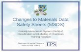 Changes to Materials Data Safety Sheets (MSDS) to MSDS 2017-1.pdf · All Material Safety Data Sheets (MSDS) changed to Safety Data Sheets (SDS). Dec. 1, 2015 Any additional physical
