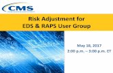 Risk Adjustment for EDS & RAPS User Group · This is a one hour User Group for MAOs submitting data to the Encounter Data System (EDS) and the Risk Adjustment Processing System (RAPS).