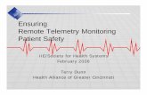 Ensuring Remote Telemetry Monitoring Patient Safety · JCAHO Standard PI.3.10 • An ongoing, proactive program for identifying unanticipated adverse events and safety risks to patients