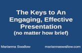 The Keys to An Engaging, Effective Presentation€¦ · The Keys to An Engaging, Effective Presentation (no matter how brief) Marianna Swallow mariannaswallow.com. Today’s webinar