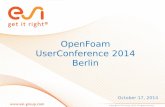 OpenFoam UserConference 2014 Berlin · In the next OpenFOAM major release, enhanced DDES methods like SA-WALE-DDES and SA-σ-DDES will be available. Improved DES methods appear promising: