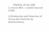 Outline of my talk - University of Floridaqiaoliyang/Qiaoli_Y.pdf · Outline of my talk 1) Axion BEC: a model beyond CDM. 2) Production and Detection of Axion-like Particles by Interferometry.
