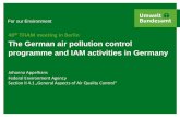 th TFIAM meeting in Berlin The German air pollution ... · out has on emissions of air pollutants. →An update of the German air pollution control programmewill include an updated