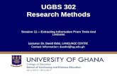 UGBS 302 Research Methods - WordPress.com · UGBS 302 Research Methods Session 11 – Extracting Information From Texts And Lectures ... Hogue, Ann (2008) First Steps In Academic