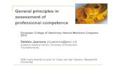 General principles in assessment of professional competence · standardized scenario or simulation Response format: direct observation, checklists, rating scales Stimulus format:habitual