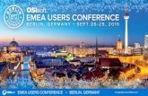 EMEA USERS CONFERENCE • BERLIN, GERMANY · Event Frames Roadmap –The story continues 1H 2H 1H EVENT VIEW PI Coresight 2016 • Process monitoring PI Integrator for Business Analytics
