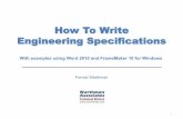 How To Write Engineering Specifications · • Create a figure, and then write text to explain the figure. – Start by hand-sketching rough figures. • Later, implement the sketches