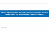 Ethical Dilemmas of the International Corporation in the ... Dilemmas of the... · Ethical Dilemma typology of stakeholder groups Ethical dilemmas in business can best be explained