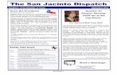 The San Jacinto Dispatch · The San Jacinto Dispatch Daughters of the Republic of Texas September 2014 “The History of Real first Texas ancestors were the Leal family. They were