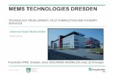 MEMS TECHNOLOGIES DRESDEN · Materials: Polymers (Resist, Polyimide etc.), SiO 2, Si, … Planarisationof the sacrificial layer Chemical Mechanical Polishing (CMP), Reflow, … Patterning