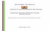 REPUBLIC OF KENYA COUNTY GOVERNMENT OF NYERI ANNUAL ... · Nyeri County is home to 845,863 people (male - 49% and female - 51%), according to the projections by KNBS, 2018. Majority