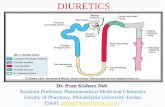 DIURETICS - Philadelphia University · Because of this, the term diuretic has come to mean any agent that will inhibit the tubular reabsorption of sodium. Diuretics can be classified