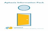Aphasia Information Pack · people living with aphasia in the UK (more than live with MS and Parkinson’s combined). But aphasia is a hidden disability, so few people know about.