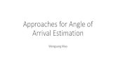 Approaches for Angle of Arrival Estimationswadhin/reading_group/slides/AoA.pdf · Angle of Arrival (AoA) •Definition: the elevation and azimuth angle of incoming signals •Also