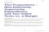 Two Proportions - Non-Inferiority, Superiority ... · NCSS Statistical Software NCSS.com Two Proportions – Non-Inferiority, Superiority, Equivalence, and Two -Sided Tests vs. a