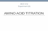 AMINO ACID TITRATION - fac.ksu.edu.sa · M NaOH until pH reaches 12.5. • Plot a titration curve for alanine (pH verses titrant in ml). • Do the titration of arginine in a similar