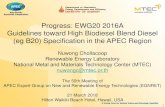 Progress: EWG20 2016A Guidelines toward High Biodiesel ... · Project details • Objectives –To develop recommendation for guideline for high biodiesel blend specification. –To
