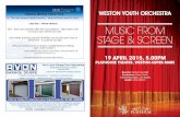 Weston Youth Orchestra – Spring Concert · Bridge over the River Kwai Arnold Sabre Dance Khachaturian Interval - 20 minutes Forthcoming Concerts 18 October 2015, 5.00pm Boulevard